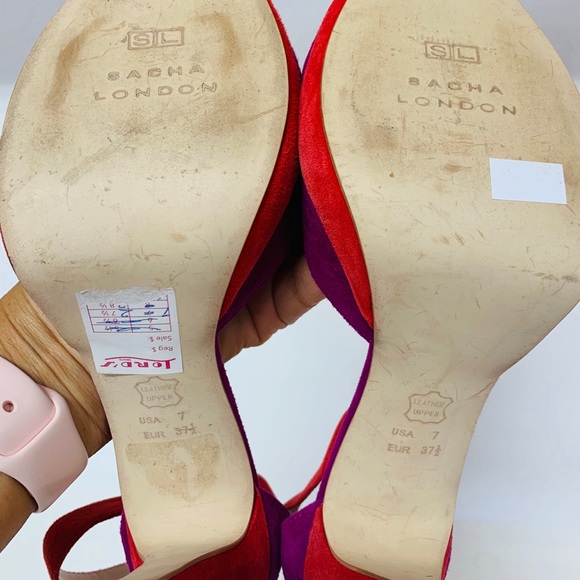 Sacha London Purple and Pink Strappy Heels Sz 7 - Picture 5 of 6